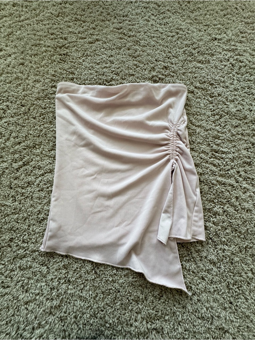 Garage Blush Pink Asymmetrical Ruched Side Skirt